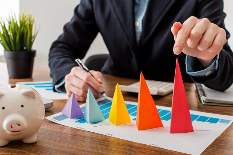 grafico com triangulos de papel
